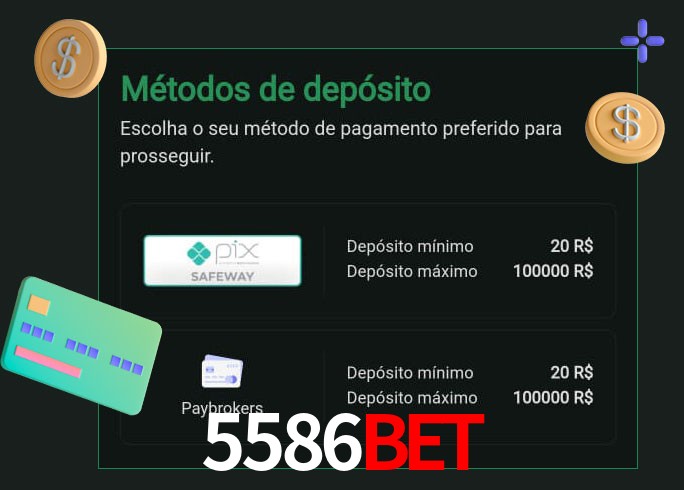 O cassino 5586bet oferece uma grande variedade de métodos de pagamento
